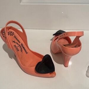 Vivienne Westwood heel heart shoes worn see photos.  pink and black some marks